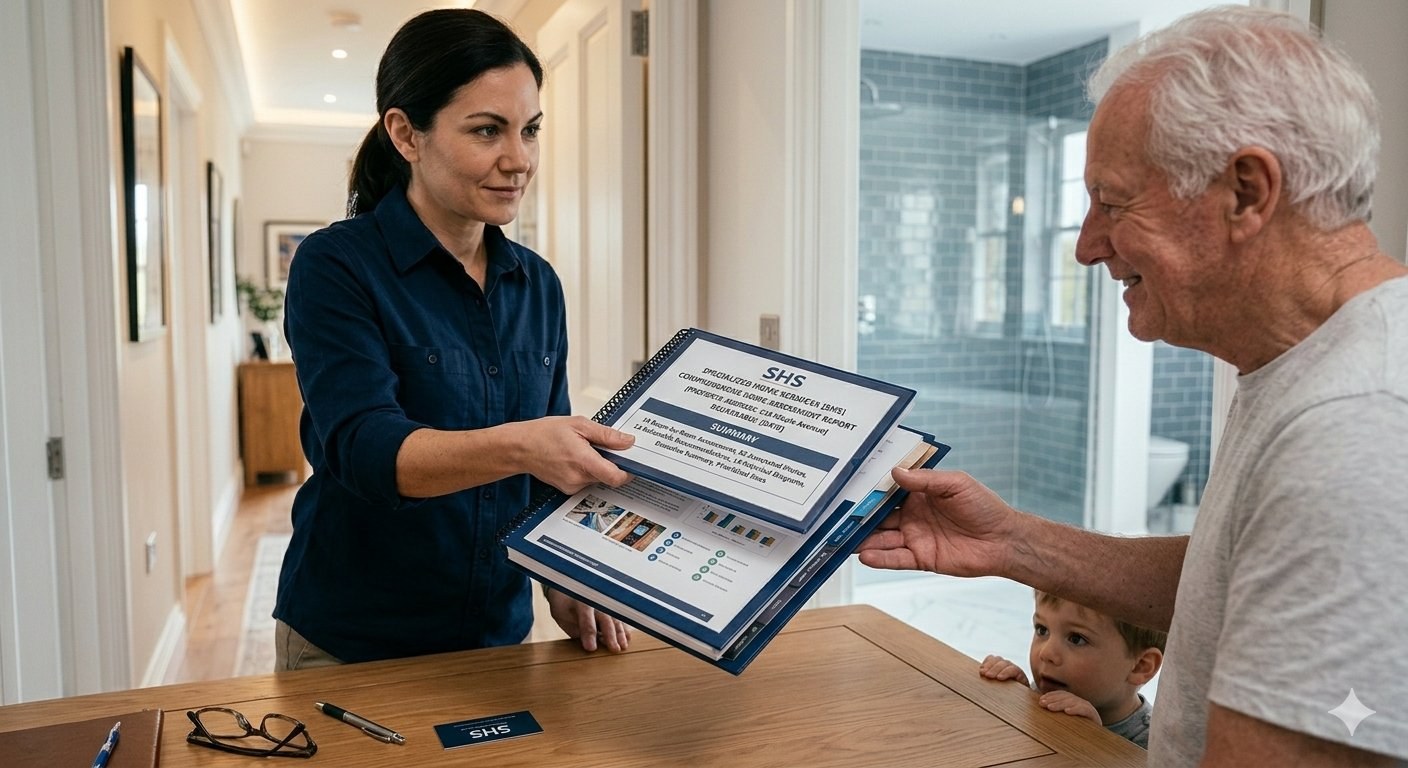 Written home safety report delivered to client